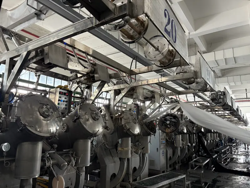 Dyeing equipment from the supplied factory photographs